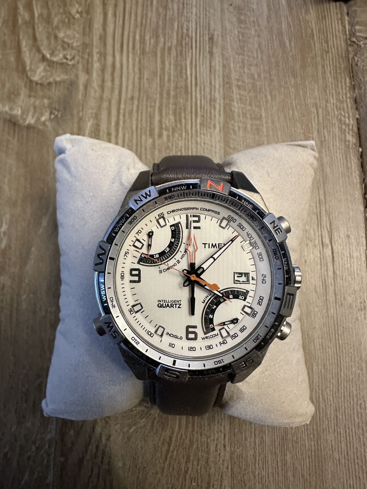Timex Timex Intelligent Fly Back Chronograph Compass Leather Watch ...
