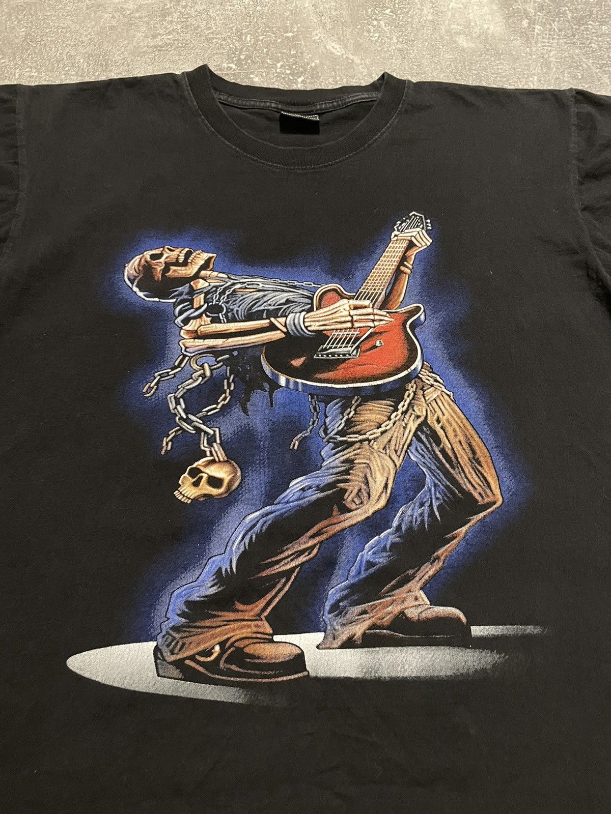 Affliction Vintage Skeleton Playing Guitar Affliction Style T-Shirt Size US XL / EU 56 / 4 - 2 Thumbnail