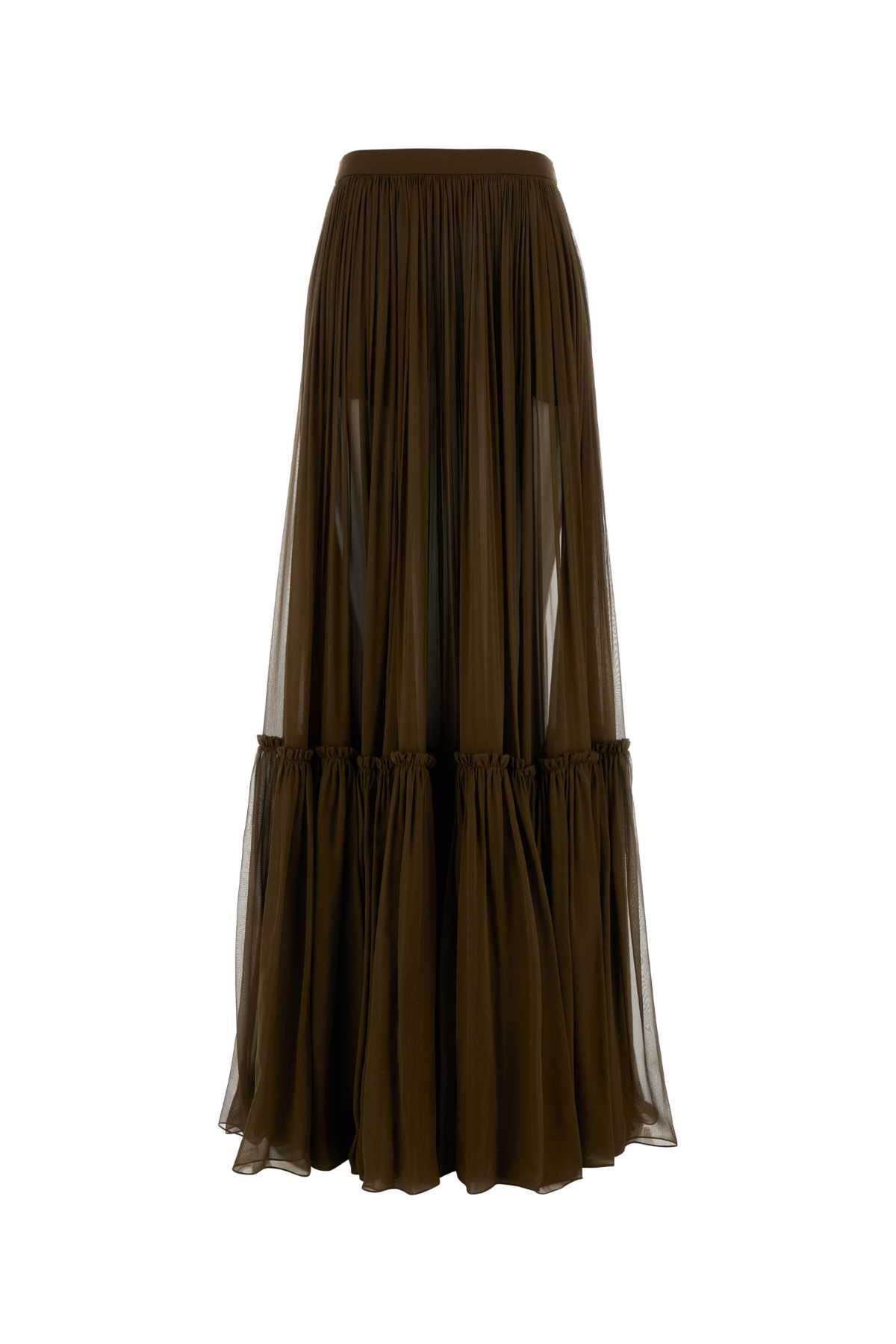 Saint Laurent Paris Brown Crepe Skirt Size 27" / US 4 / IT 40 - 1 Thumbnail