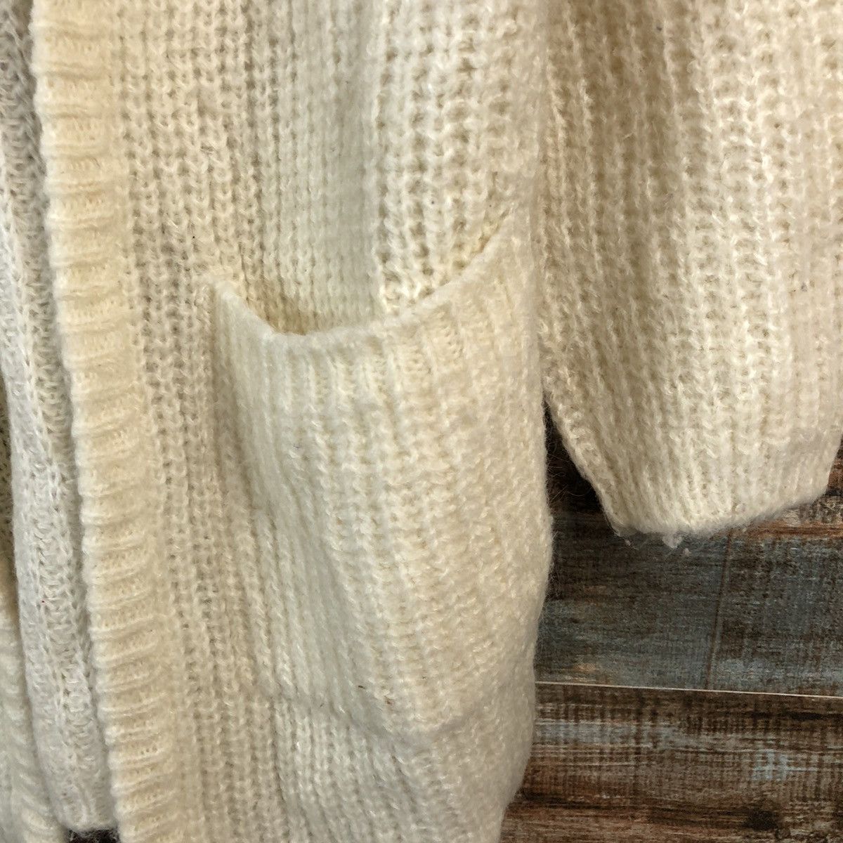 Homespun Knitwear × Japanese Brand PX White vintage Cardigan Knitwear #A2213 Size L / US 10 / IT 46 - 10 Thumbnail