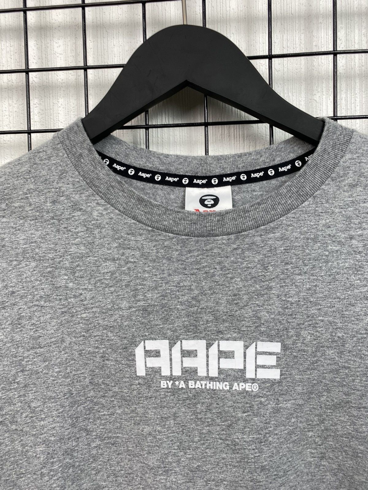 Aape × Japanese Brand Aape Long Sleeve Tee Men’s S Grey By A Bathing Ape T shirt Size US S / EU 44-46 / 1 - 5 Thumbnail