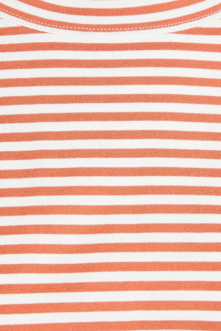 Brunello Cucinelli o1y0825 Crewneck T-Shirt in Rust/White Size S / US 4 / IT 40 - 4 Thumbnail