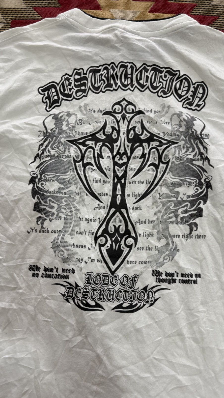If Six Was Nine ‼️BEAUMERE SHIRT CROSS PUNK POEM BONDAGE SKULL JAPANESE Size US L / EU 52-54 / 3 - 6 Thumbnail