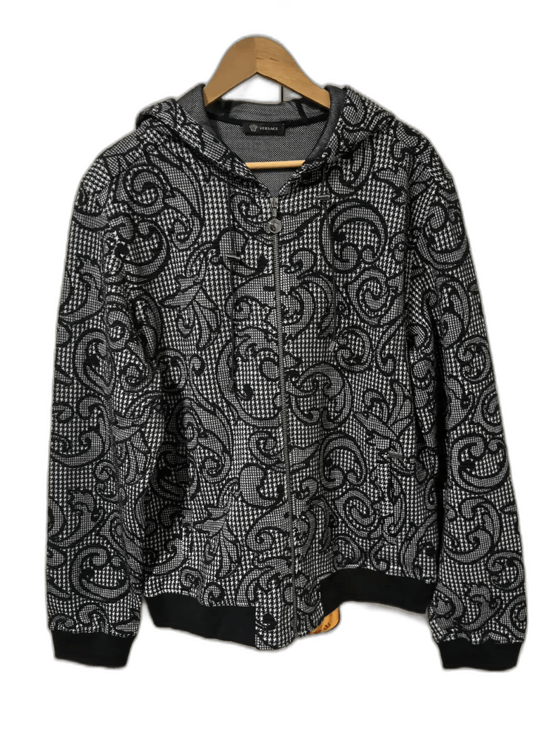 Versace Versace Black Patterned Zip Hoodie - dmc Size M / US 6-8 / IT 42-44 - 1 Thumbnail