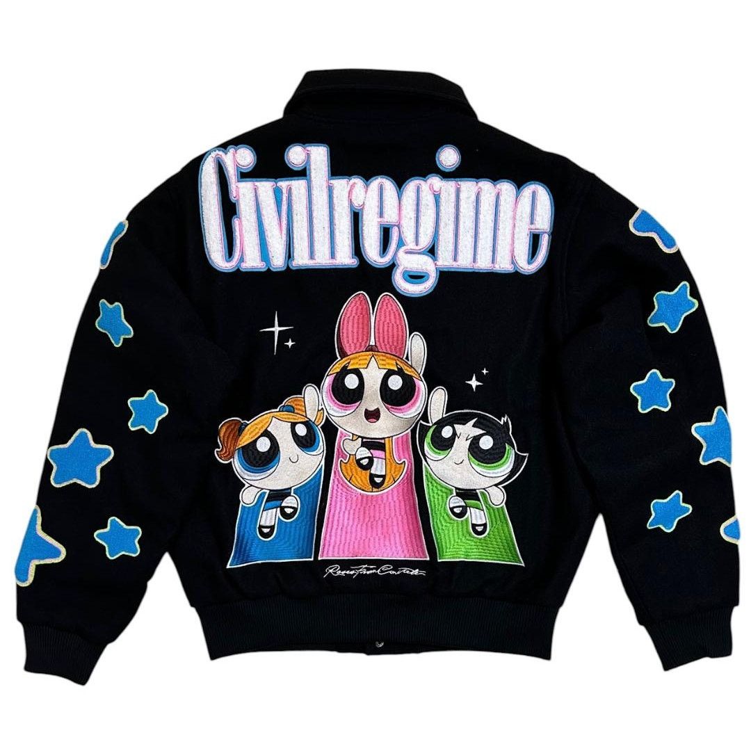 Civil Regime Civil Regime X Powerpuff Girls Intersellar Letterman Jacket Size US XL / EU 56 / 4 - 1 Thumbnail