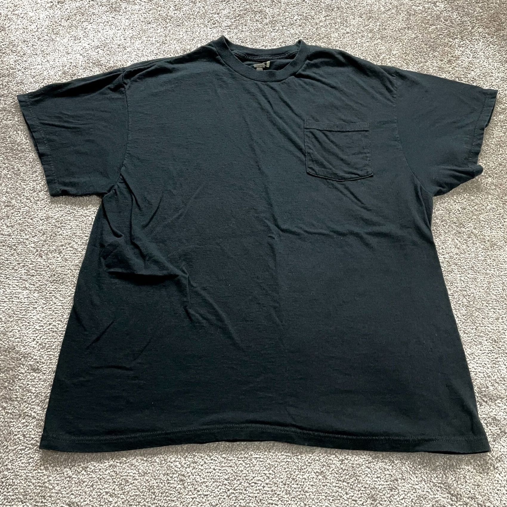 Fruit Of The Loom Fruit of the Loom T-Shirt Mens 2XL Black Crew Neck Short Sleeve Tee Basic Pocket Tee Size US XXL / EU 58 / 5 - 2 Thumbnail
