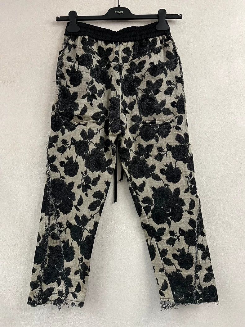 Song For The Mute Song For The Mute rose flower jacquard frayed pant Size 24" / US 00 / IT 34 - 3 Thumbnail