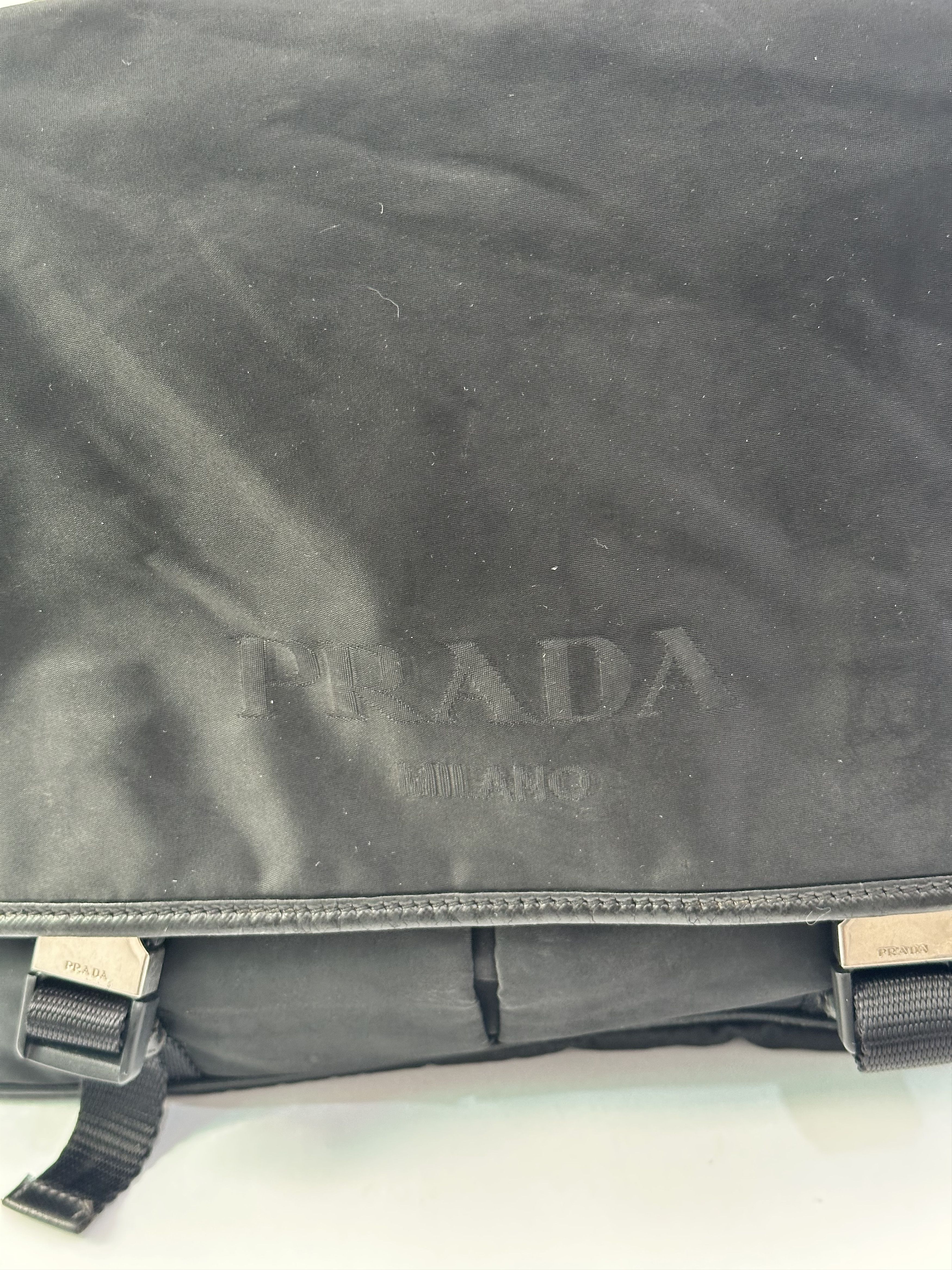Prada Prada Black Nylon Flap Messenger Bag Size ONE SIZE - 2 Thumbnail