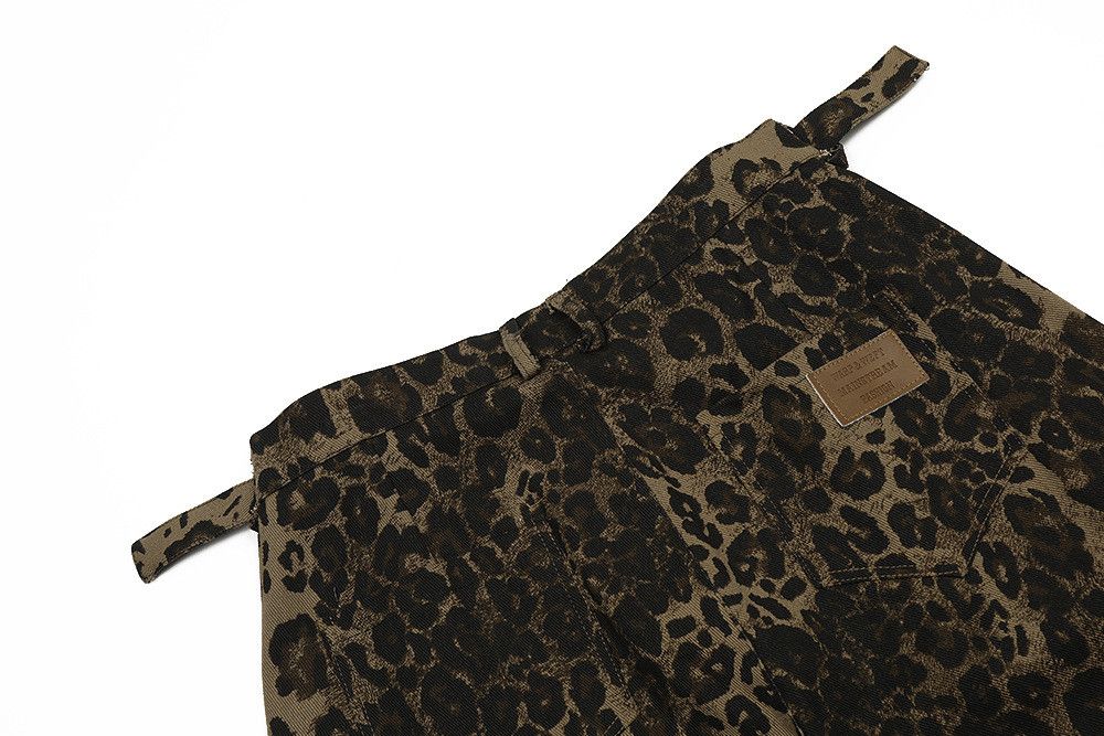 Japanese Brand Men's loose casual punk distressed leopard denim shorts Size US 32 / EU 48 - 6 Thumbnail