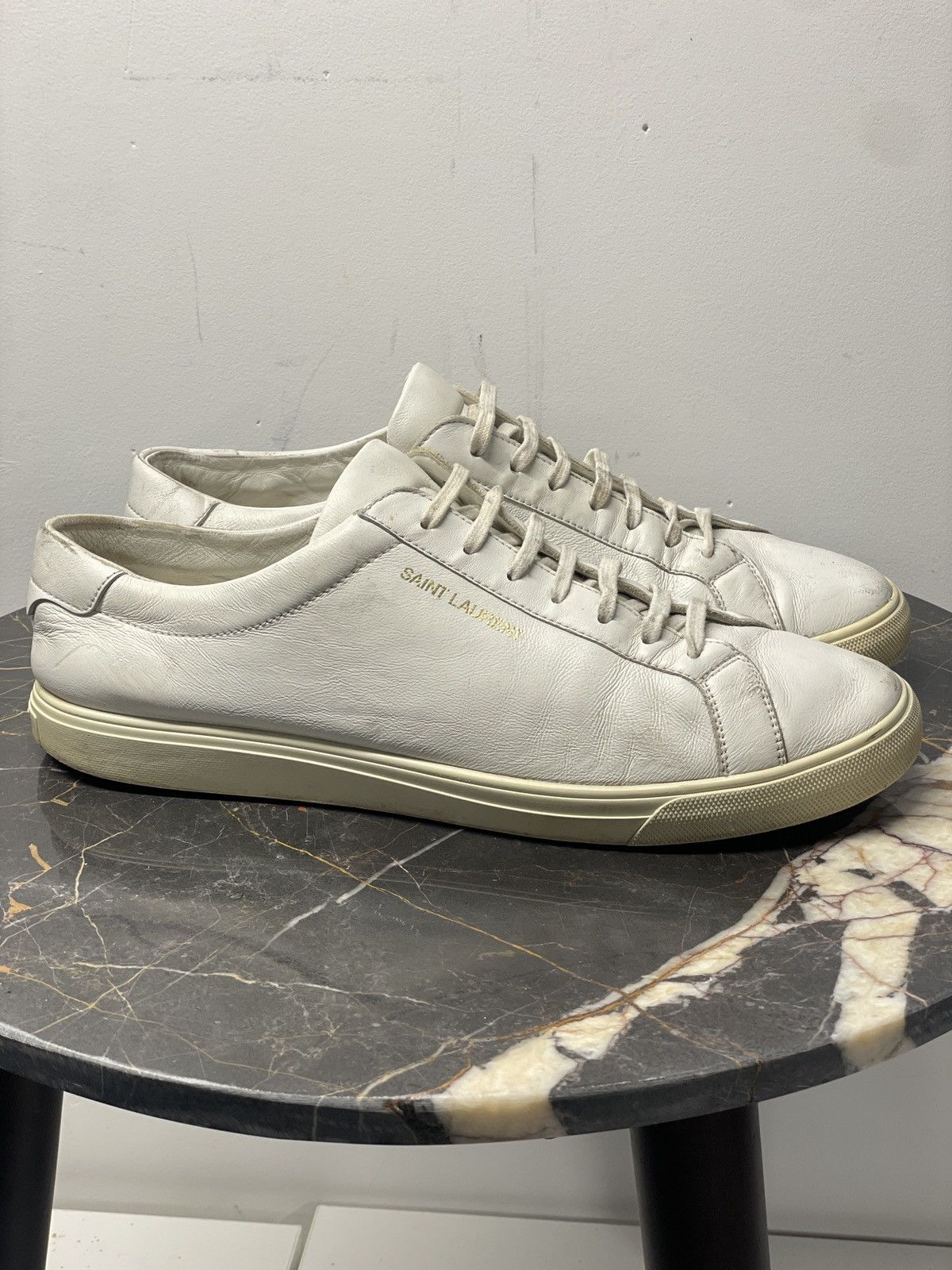 Saint Laurent Paris Andy Classic Leather Logo Sneaker Size US 12 / EU 45 - 1 Thumbnail