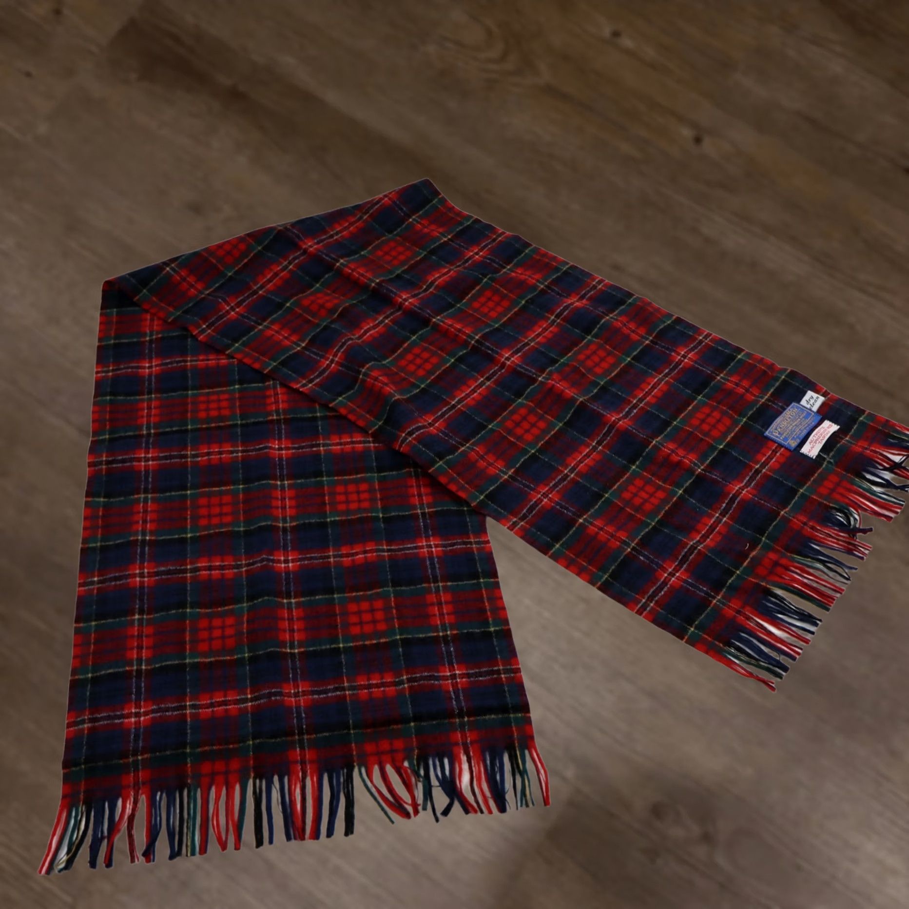 Pendleton VINTAGE Pendleton Wool Fringe Plaid Scarf MacPherson Red Green Tartan USA Made Size ONE SIZE - 1 Thumbnail