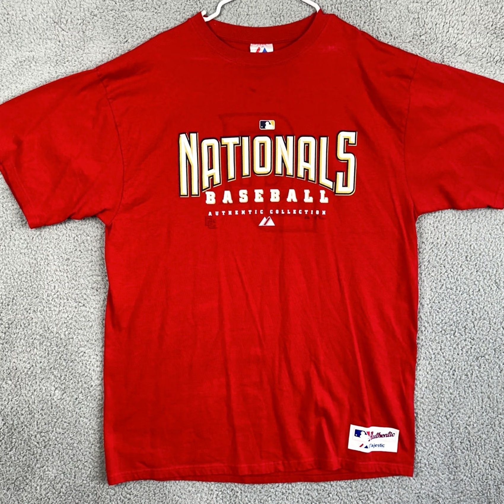 Vintage Washington Nationals Baseball T-Shirt Short Sleeve Tee Mens Large Red Majestic Size US L / EU 52-54 / 3 - 3 Thumbnail