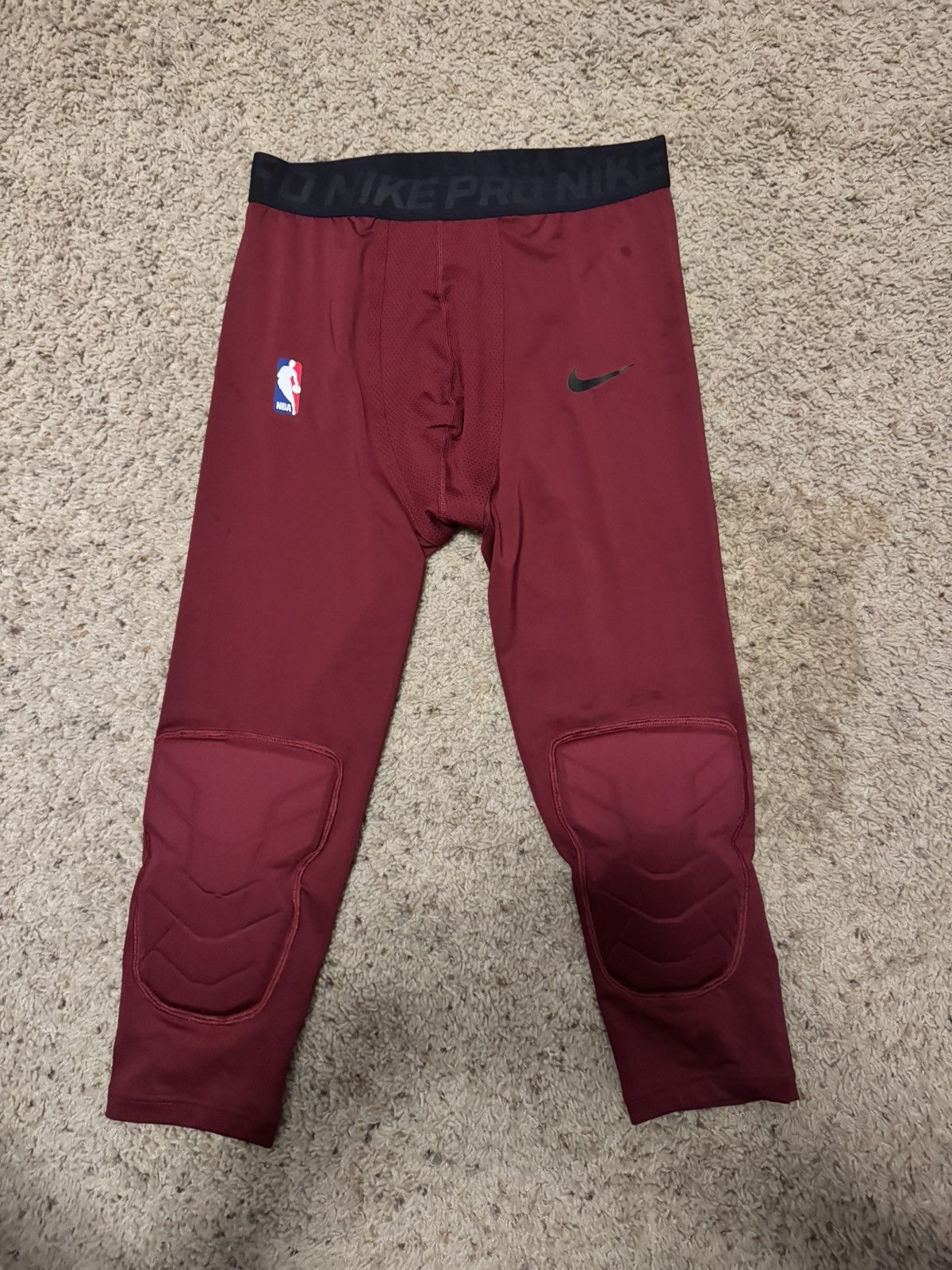 Nike NBA Custom Compression pants with knee pads Size US 32 / EU 48 - 1 Thumbnail