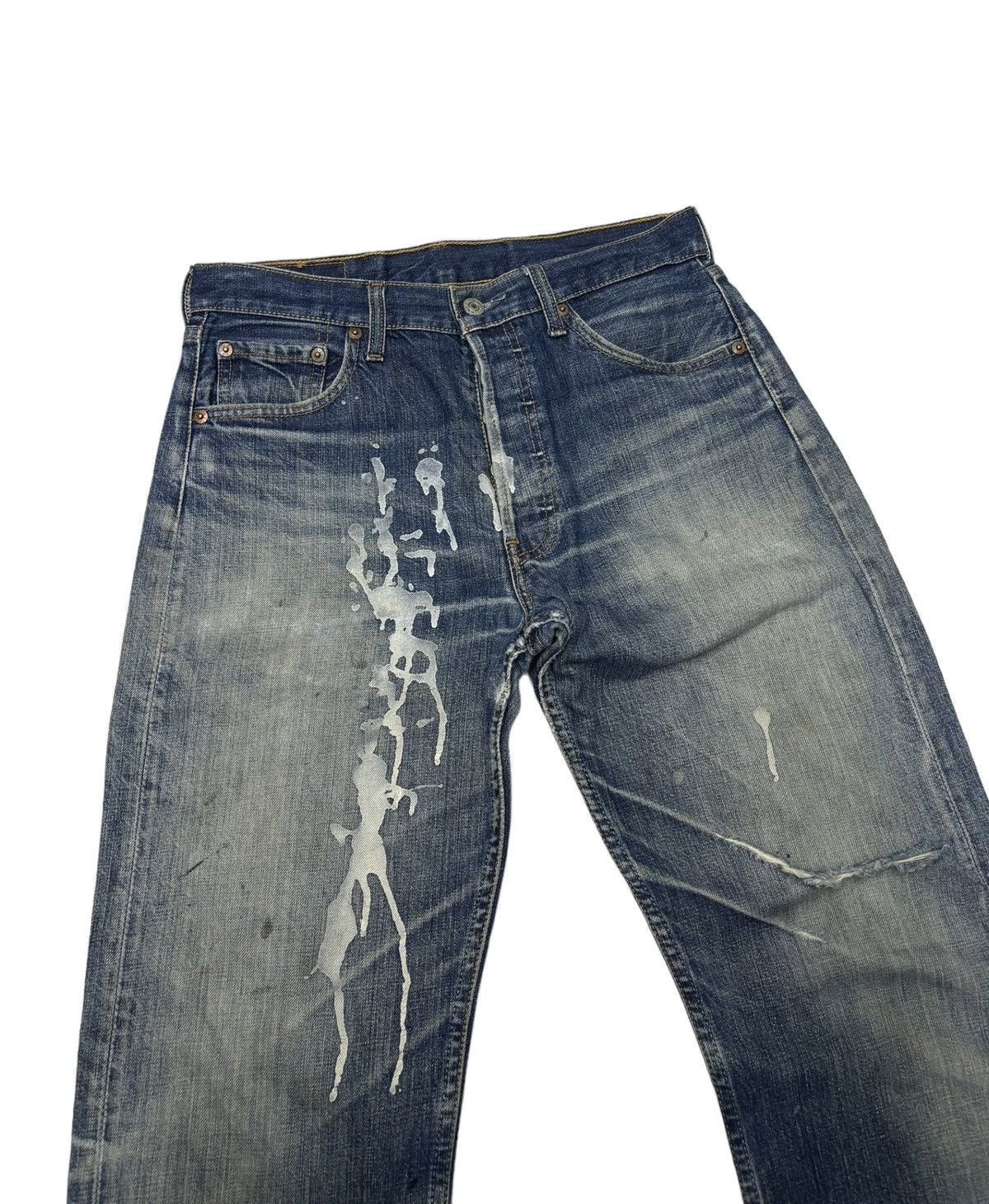 Comme des Garcons 🔥VINTAGE LEVIS 501 PAINTER JEANS UNDERCOVER STYLE DISTRESS Size US 30 / EU 46 - 6 Thumbnail