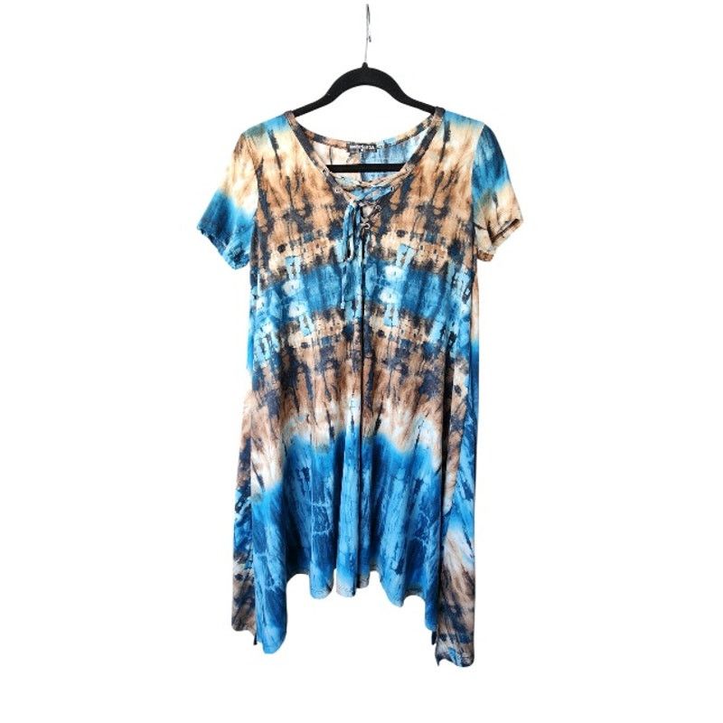 Wanderlust Wanderlust LA Size Medium Graphic Print Dress - Brown & Blue Size M / US 6-8 / IT 42-44 - 7 Thumbnail
