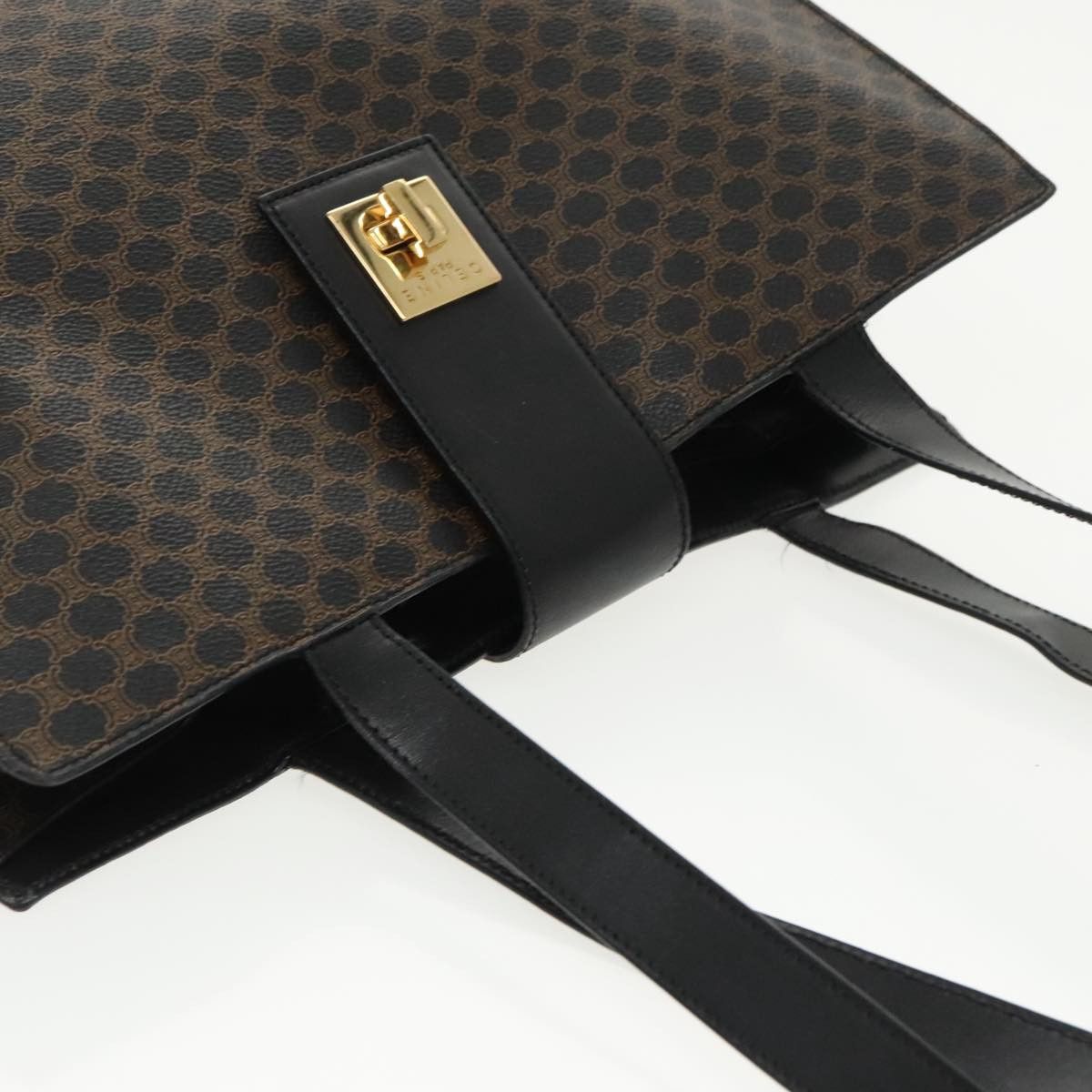Celine CELINE Macadam Canvas Shoulder Bag Pvc Leather Black Gold Size ONE SIZE - 6 Thumbnail