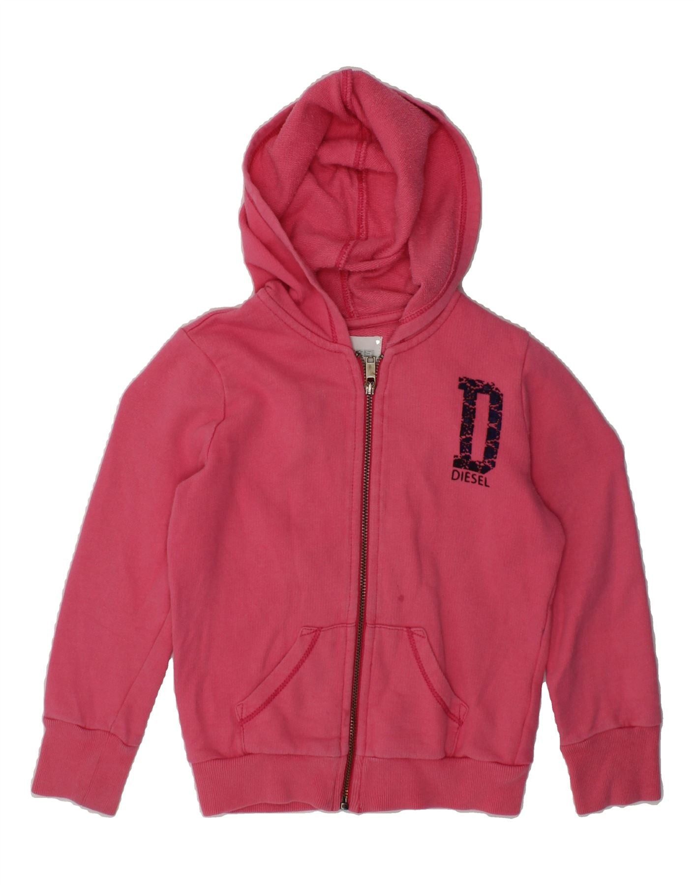 Diesel Girls Zip Hoodie Sweater 3-4 Years Pink Cotton Size XXS / US 00 / IT 34 - 1 Thumbnail