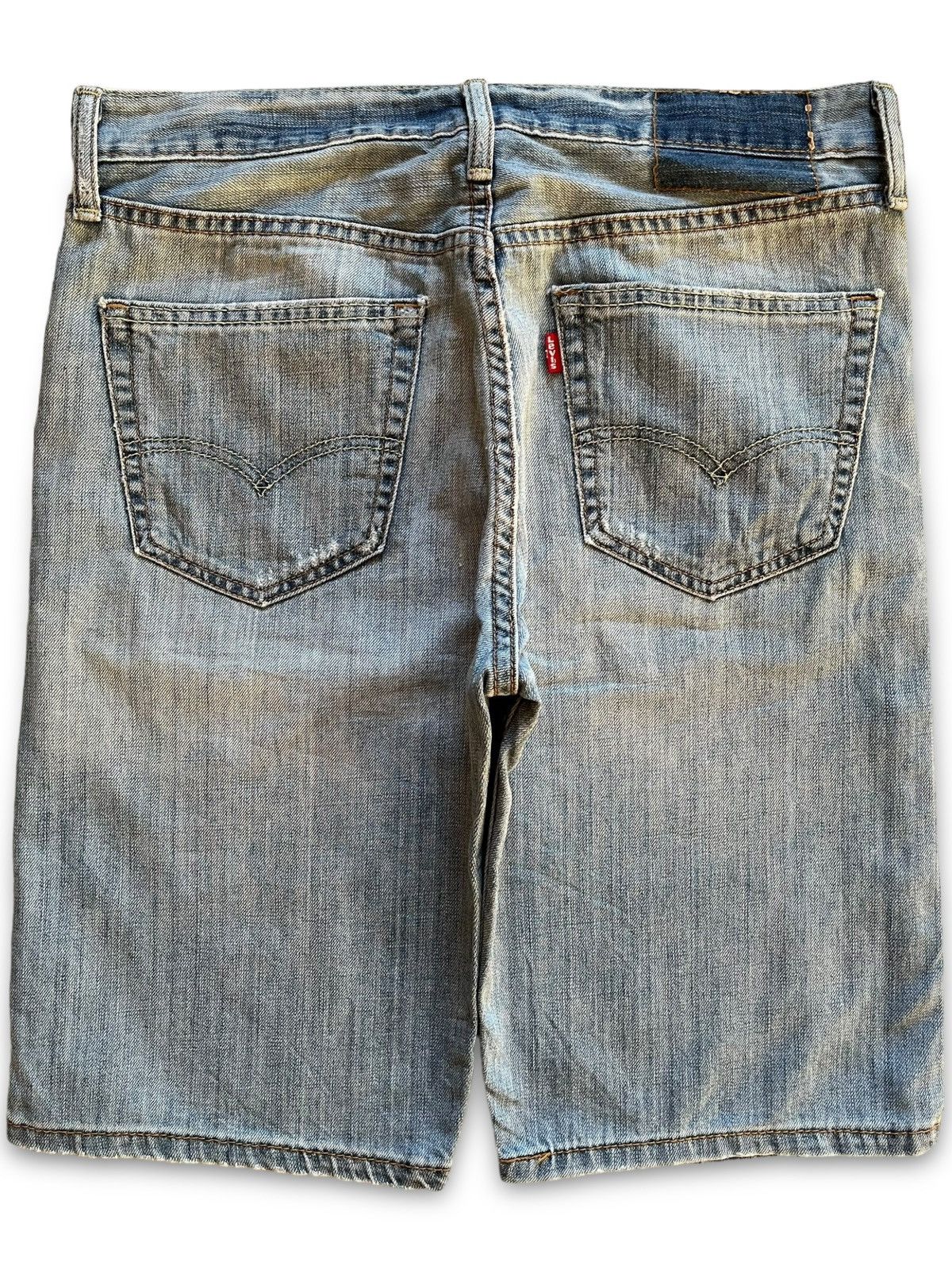 Levi's Vintage Levis Blue Wash Distressed Baggy Jean Shorts Jorts Size US 33 - 2 Thumbnail