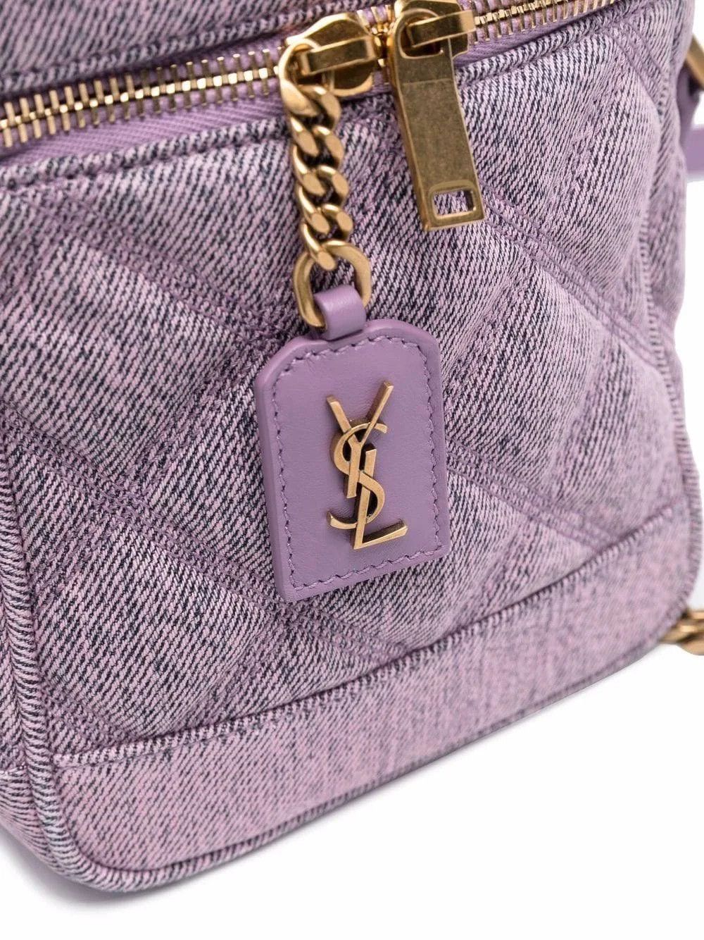 Saint Laurent Paris o1s1wg111124 Size: OS / Denim Vanity Crossbody Bag in Lilac Size ONE SIZE - 6 Thumbnail