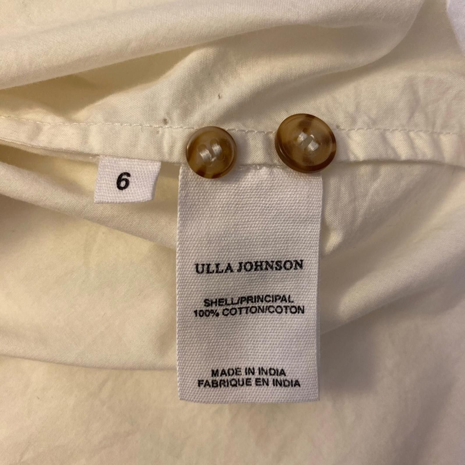 Ulla Johnson Willa Top White Cotton Size M / US 6-8 / IT 42-44 - 7 Thumbnail