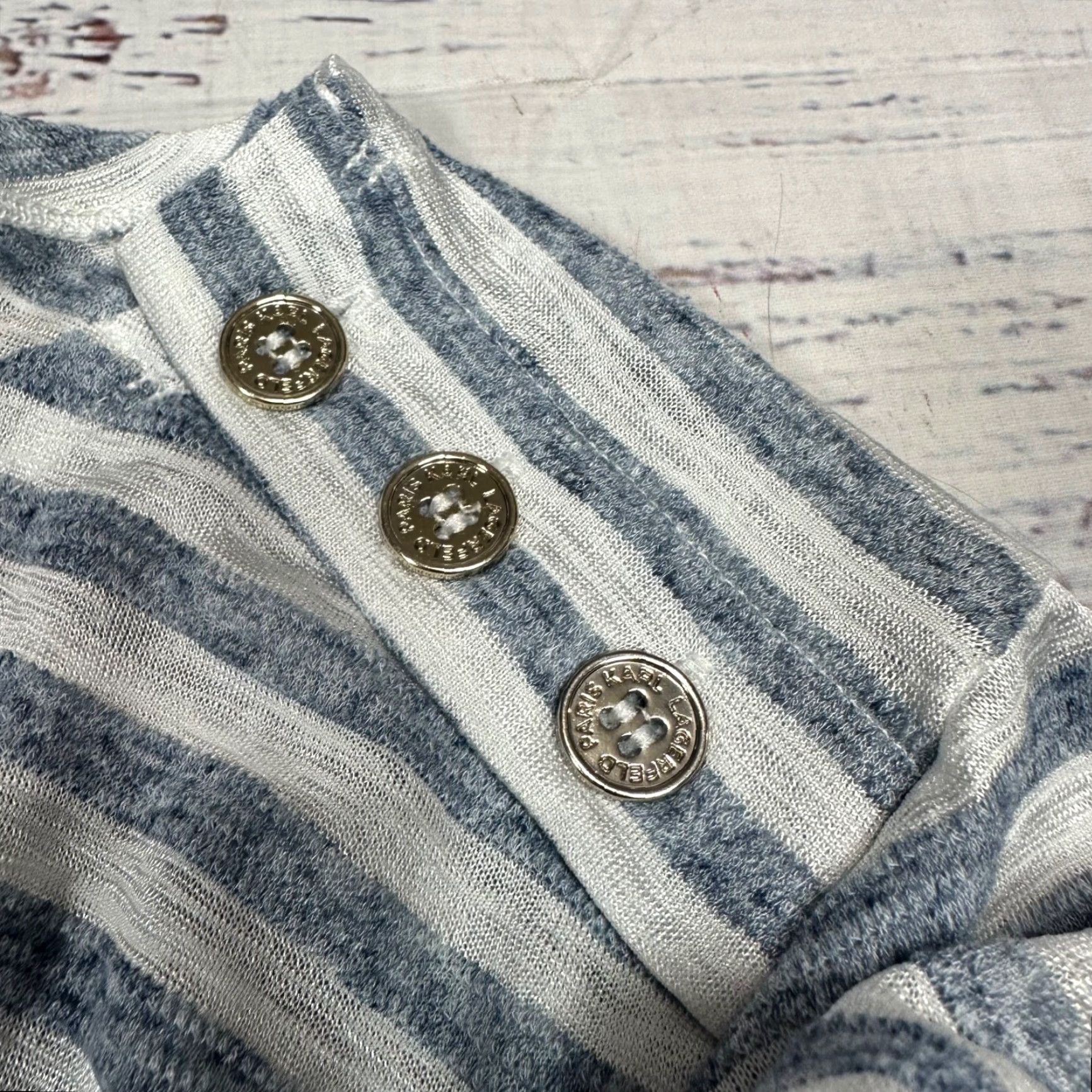Karl Lagerfeld Karl Lagerfeld Womens T-Shirt 3/4 Sleeve Blue Stripe XL Size XL / US 12-14 / IT 48-50 - 6 Thumbnail