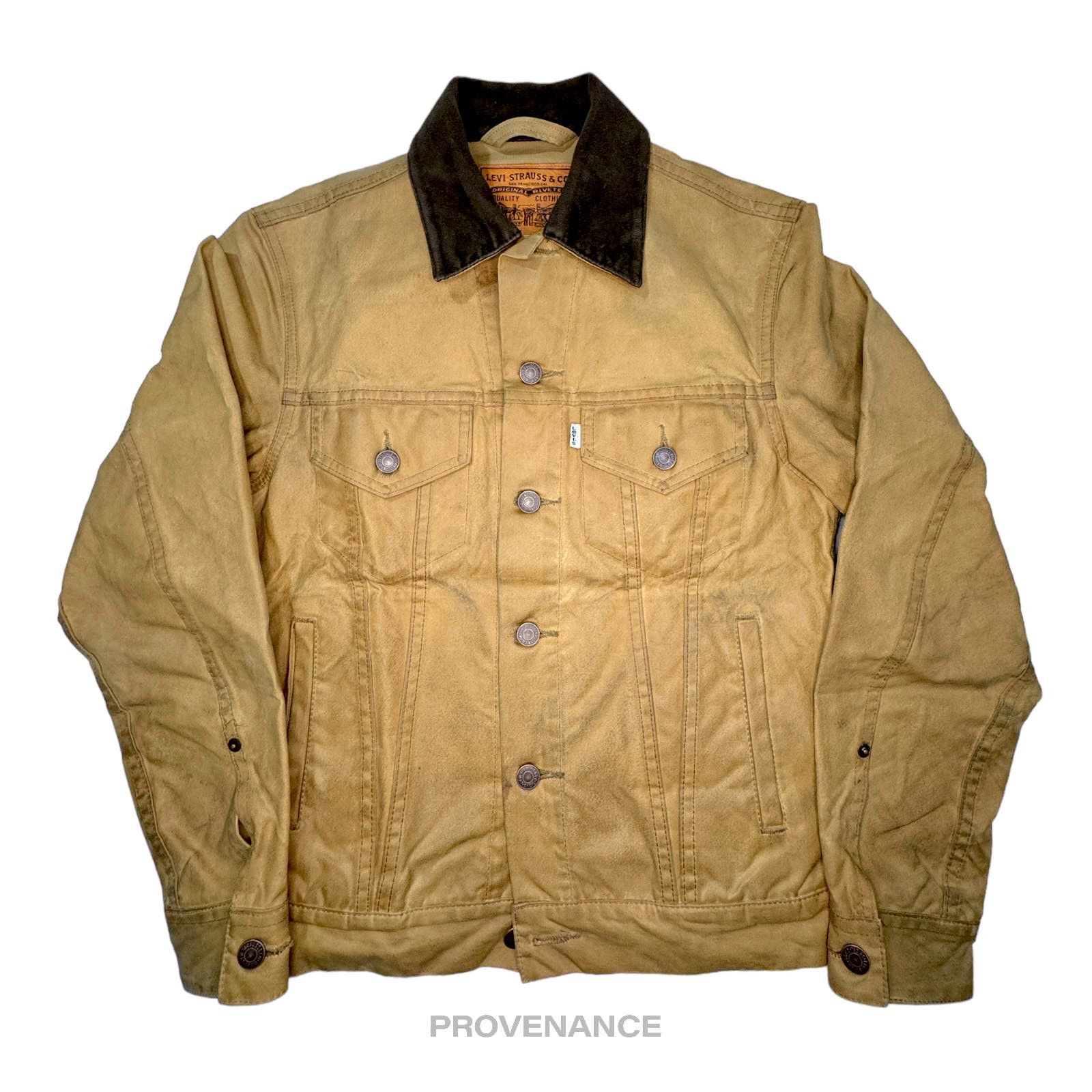 image of Levis X Filson Trucker Jacket - Tan Waxed Tin Cloth S, Men's (Size Small)