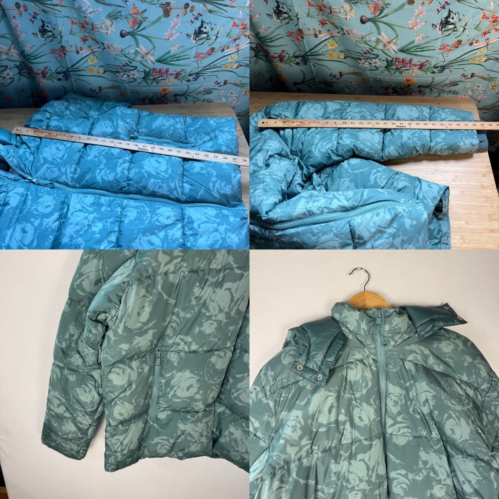 Vintage Mode of One Puffer Jacket Hooded XL Seedling Green Floral Camo Mens 100188366MN Size US XL / EU 56 / 4 - 8 Thumbnail