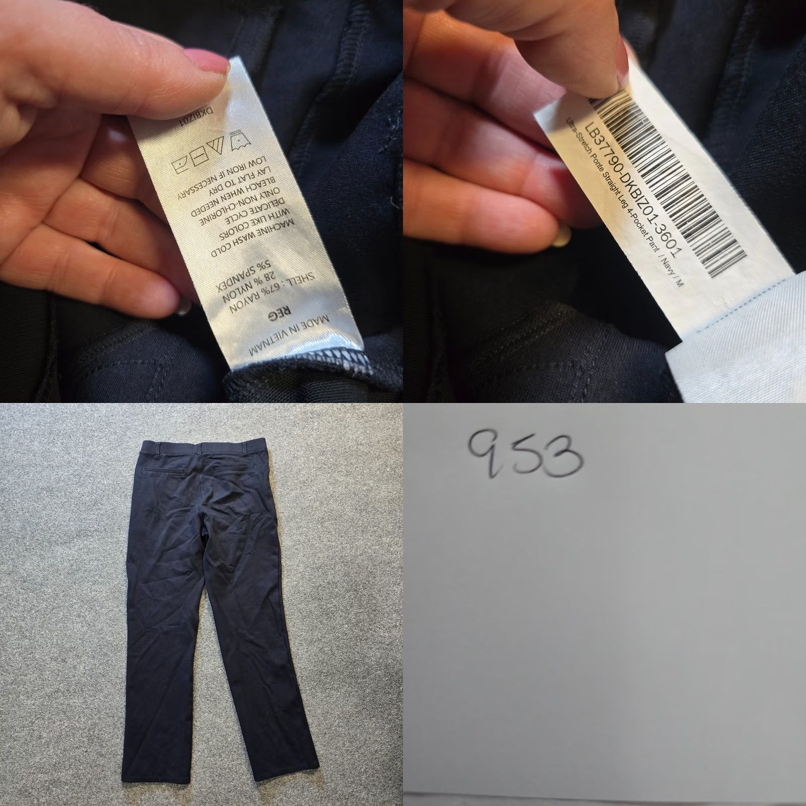 Quince Quince Pants Womens Medium Blue Ultra Stretch Ponte Straight Leg Casual Size 32" / US 10 / IT 46 - 8 Thumbnail