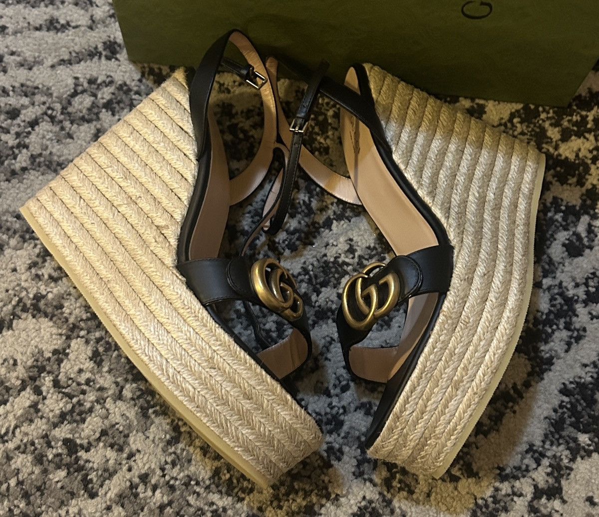 Gucci Gucci Aitana Logo Espadrille Platform Sandal Size US 12 / IT 42 - 6 Thumbnail