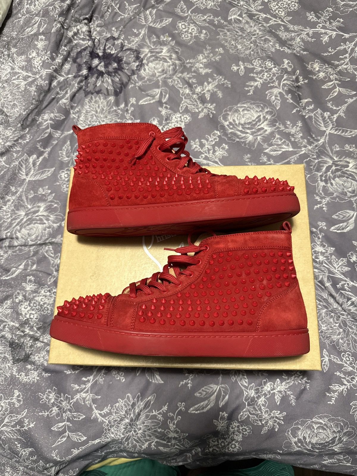 Christian Louboutin Spiked Velour High Top Louboutin 13US Size US 13 / EU 46 - 2 Thumbnail