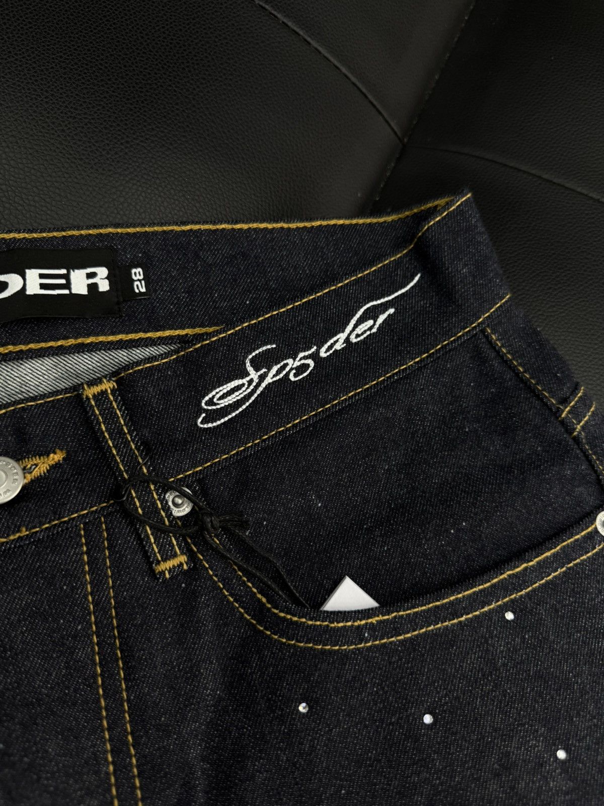 Sp5der Sp5der Rhinestone Crystal Jean Shorts Size (28) NEW Size US 28 / EU 44 - 8 Thumbnail
