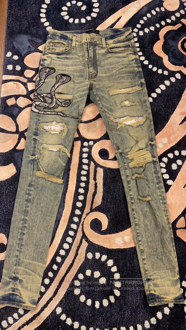 Amiri Amiri Classic Seasonal Embroidered Patchwork Jeans Size US 32 / EU 48 - 1 Thumbnail