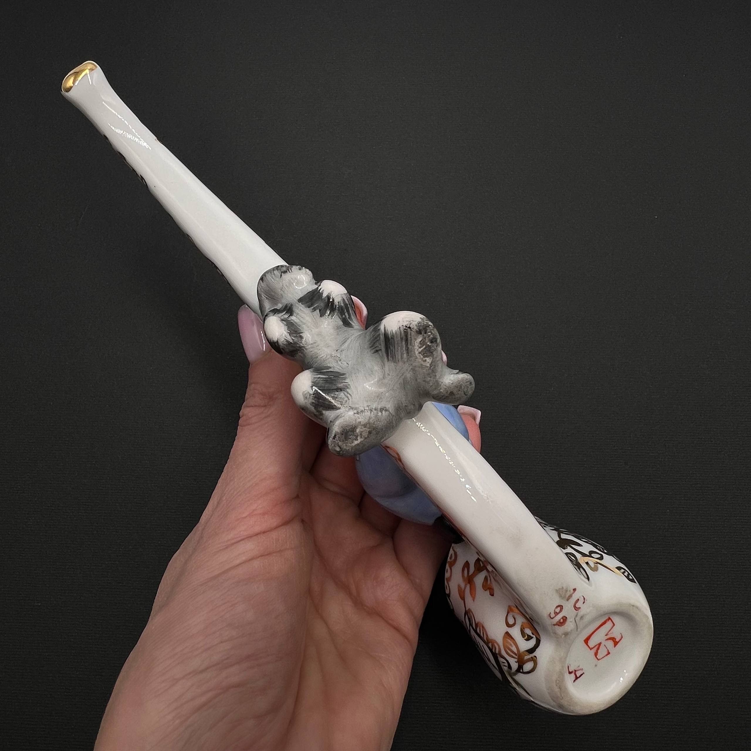 Vintage Vintage Ukrainian Porcelain Pipe Kozak Vakula Devil Size ONE SIZE - 10 Thumbnail