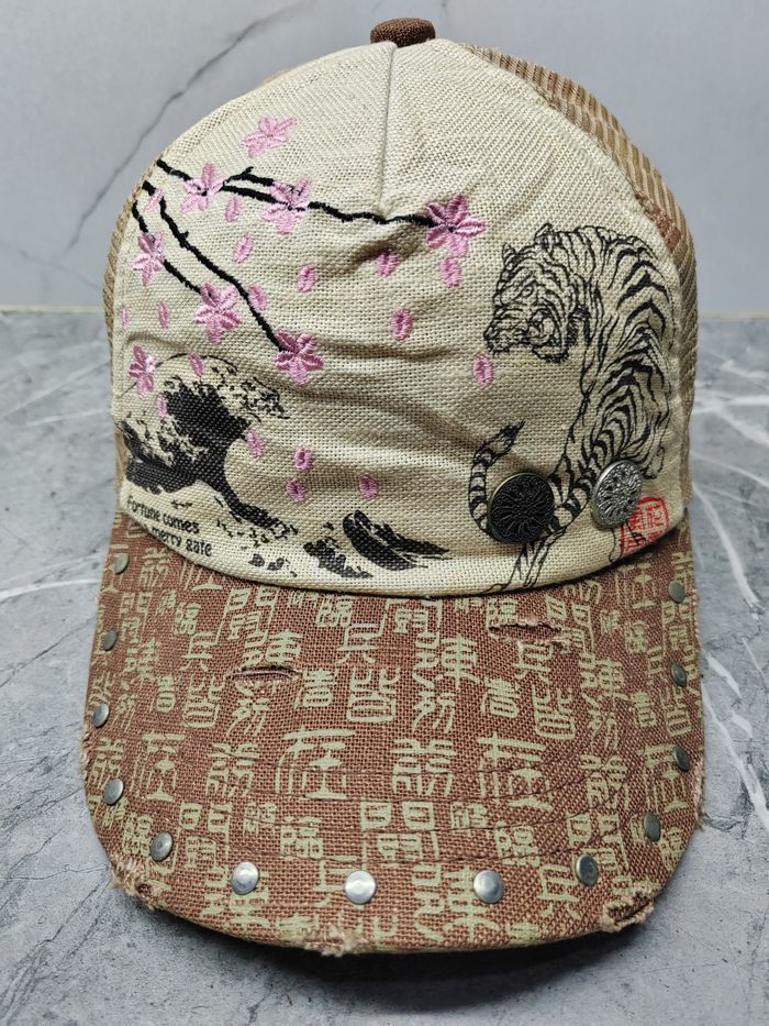 Japanese Brand Vintage Sukajan Japanese Trucker Hat Cap Size ONE SIZE - 2 Thumbnail