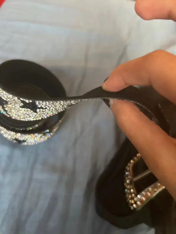 Japanese Brand Shiny Rhinestone Star Pu Leather Belt Size ONE SIZE - 5 Thumbnail