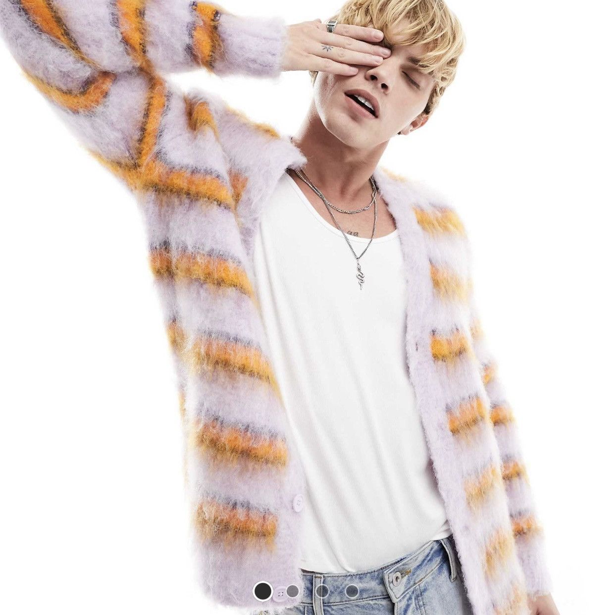 Asos ASOS Oversized Knit Fluffy Cardigan Size US S / EU 44-46 / 1 - 6 Thumbnail