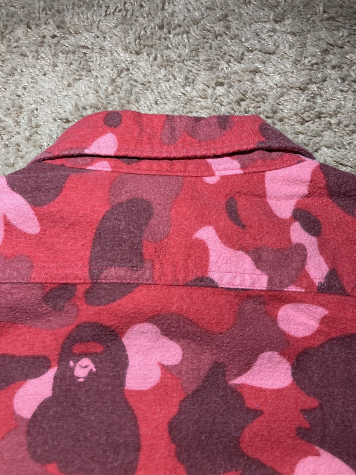 Bape 2010 Bape Red Full Camo Button Up Pirate Nigo OG Size US M / EU 48-50 / 2 - 12 Thumbnail