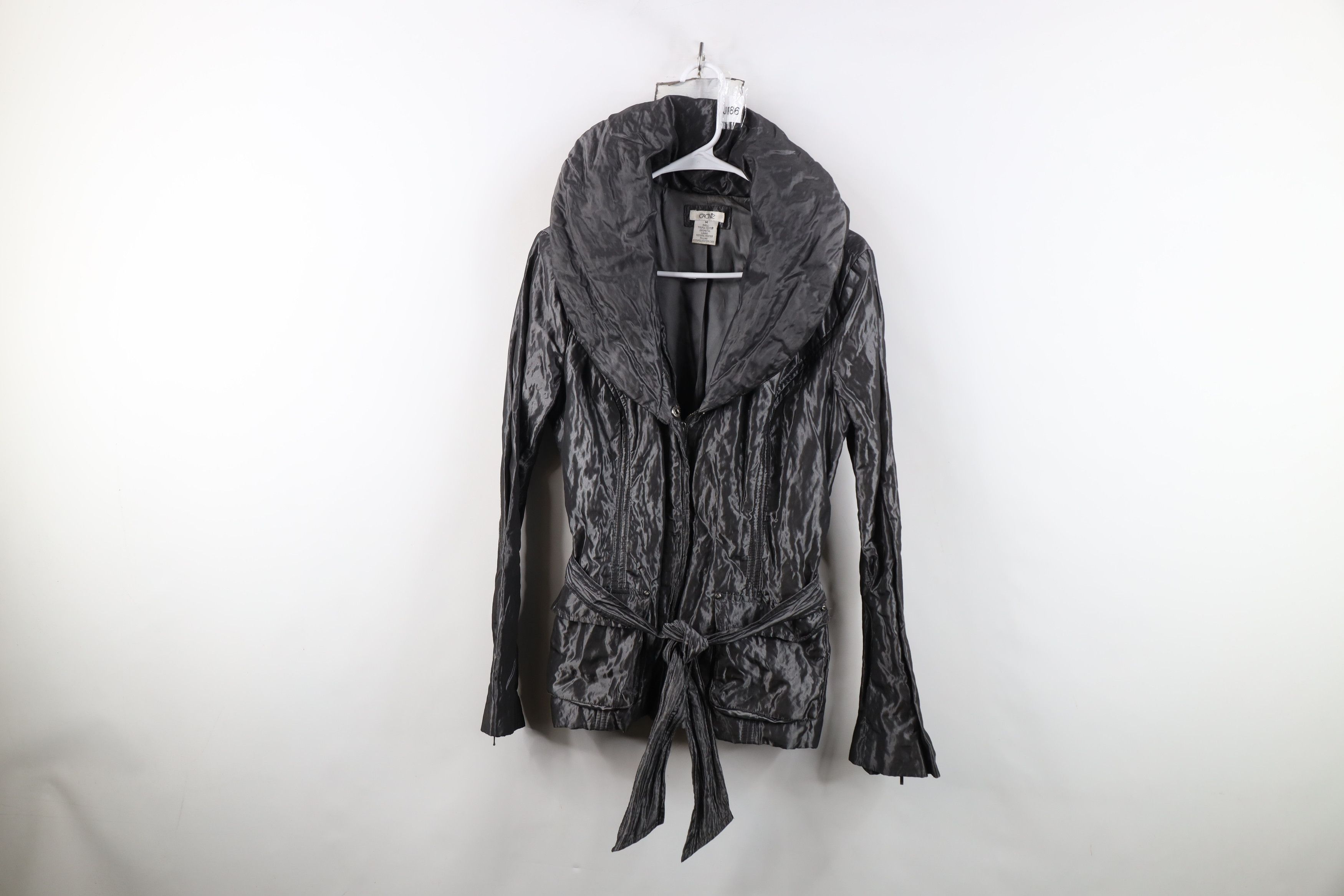 Vintage Vintage 90s Y2K Cache Metallic Babydoll Shawl Jacket Silver Size M / US 6-8 / IT 42-44 - 1 Thumbnail