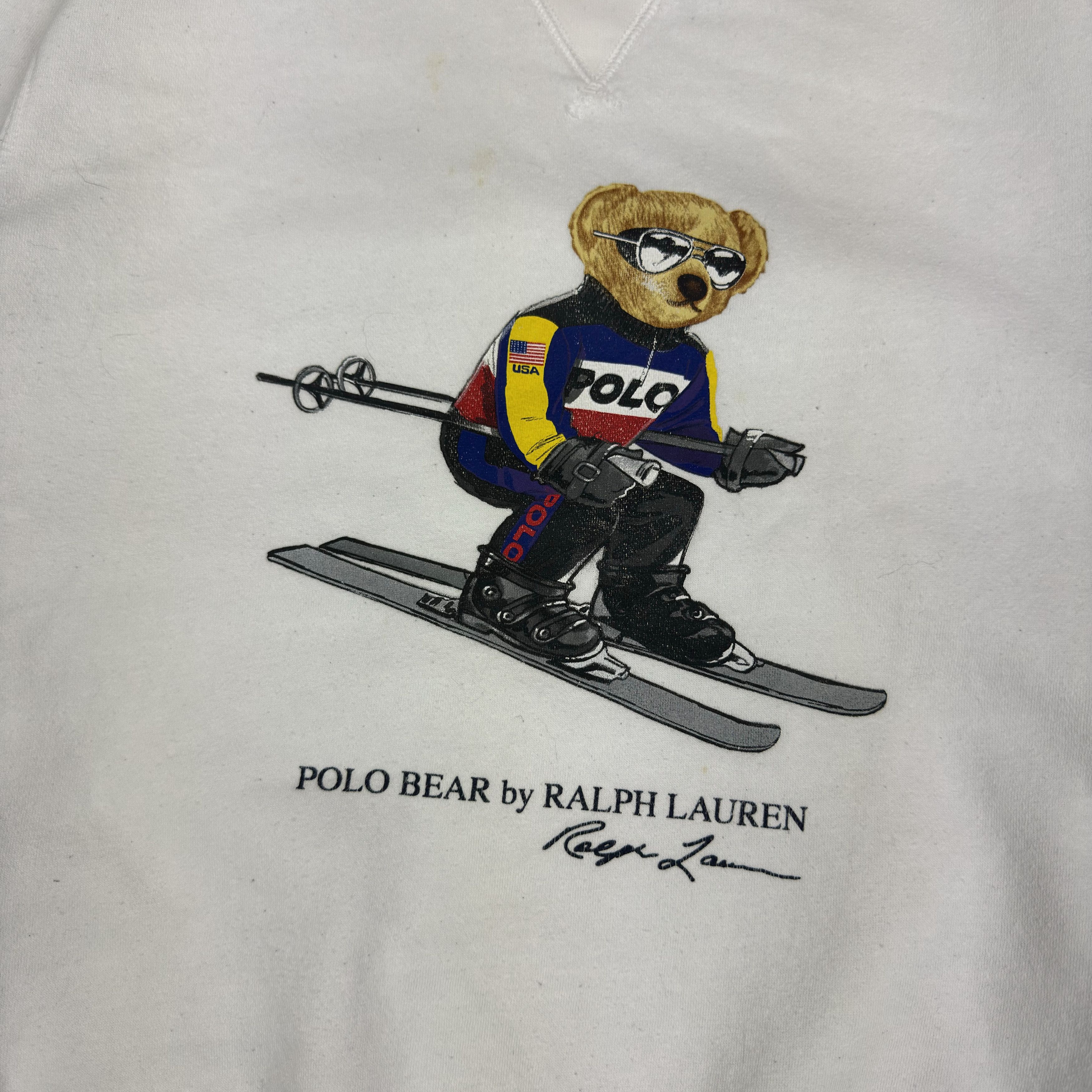 Polo Ralph Lauren Polo Bear By Ralph Lauren Men's White Cotton Sweatshirt M Size US M / EU 48-50 / 2 - 6 Thumbnail