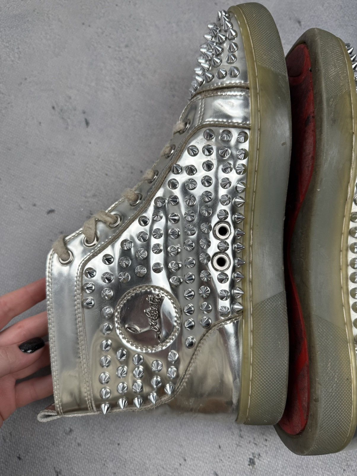 Christian Louboutin Christian Louboutin Louis Flat Antispecchio Spike Silver Size US 9 / EU 42 - 11 Thumbnail