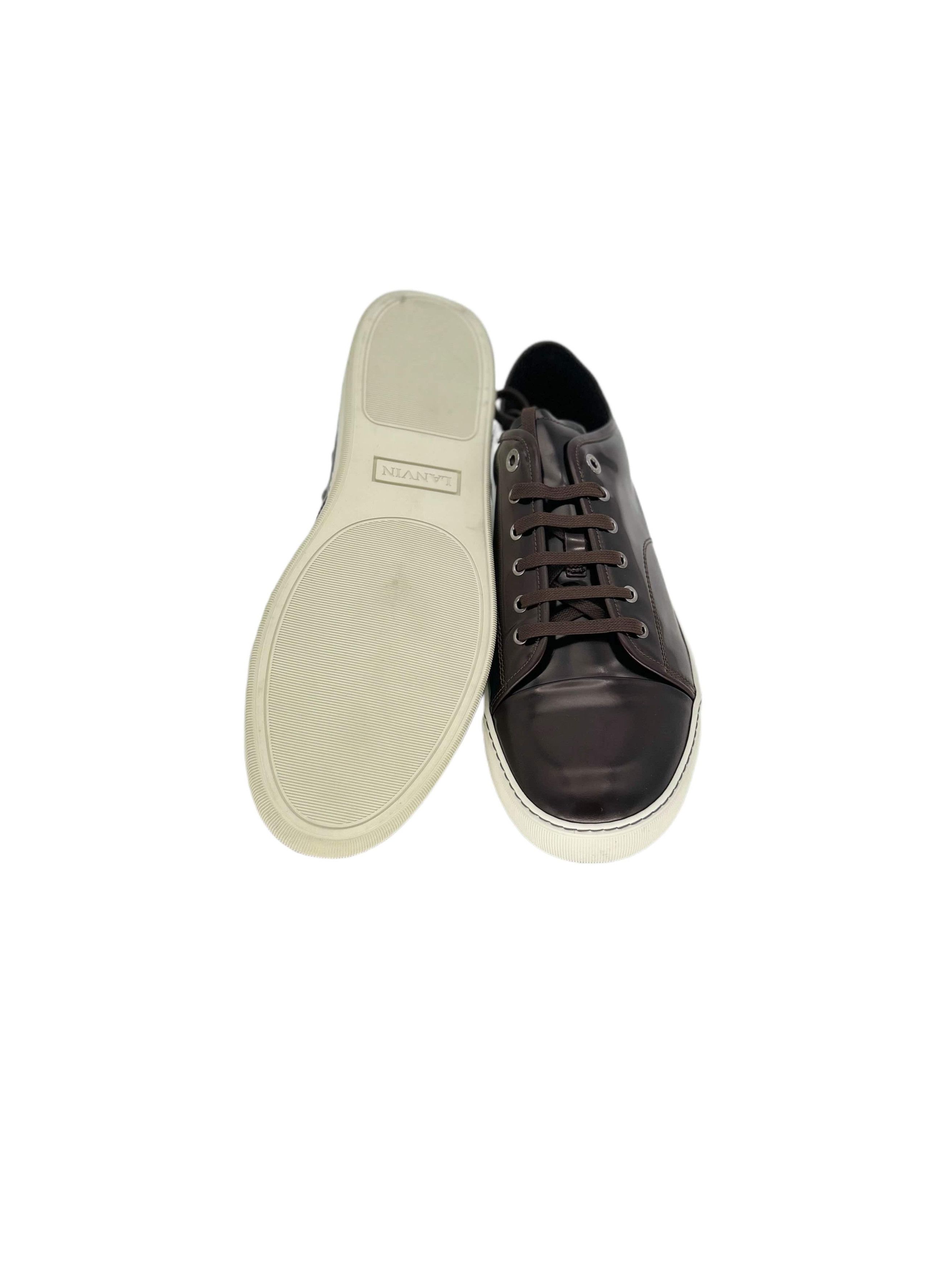 Lanvin Lanvin Bordeaux Hi Shine Tennis Sneaker Size US 11 / EU 44 - 5 Thumbnail