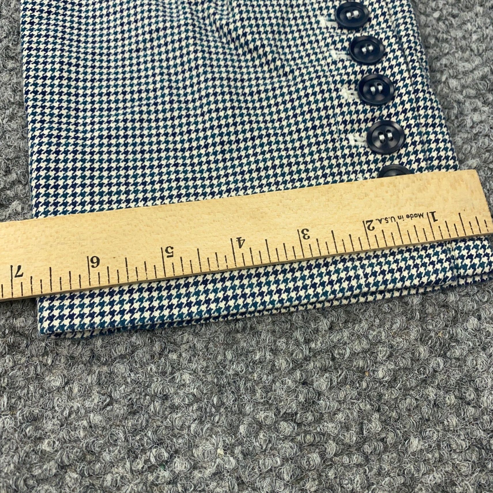 Talbots Talbots Chatham Pants Women Size 8 Blue/White Houndstooth Stretch Flat Front Straight Leg Dress Pants Womens Size 31" - 7 Thumbnail