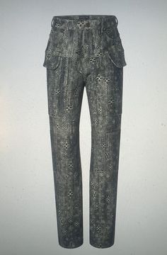 Louis VUITTON Men's pants in grey washed Monogram denim…