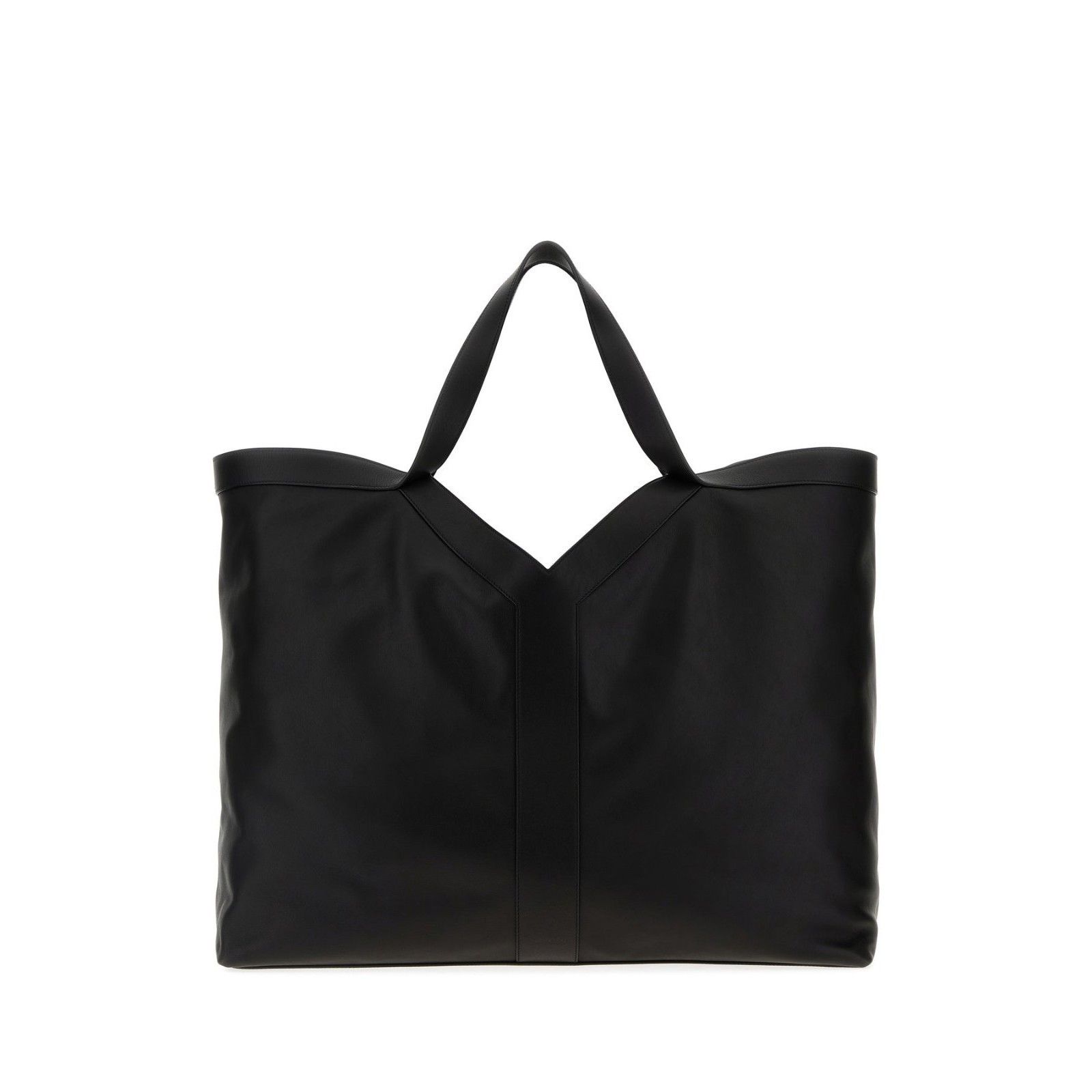 Saint Laurent Large Y Black Leather Shopper Tote Bag New & A