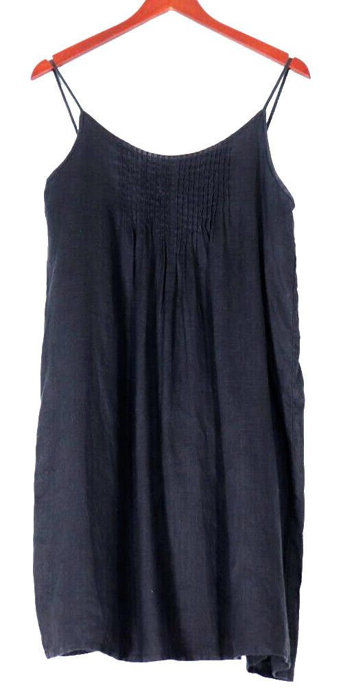 Vince Camuto Two by Vince Camuto Small Black Pleat Tank Dress Linen Mini Size S / US 4 / IT 40 - 7 Thumbnail