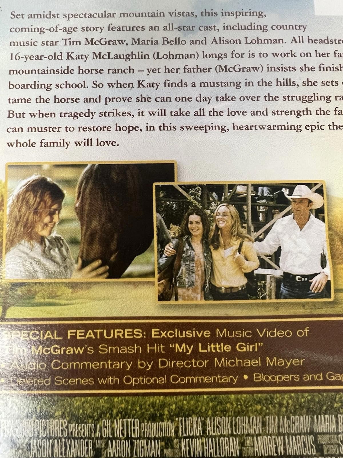 Other Flicka DVD Tim McGraw Alison Lohman Horses Family Drama Size ONE SIZE - 10 Thumbnail