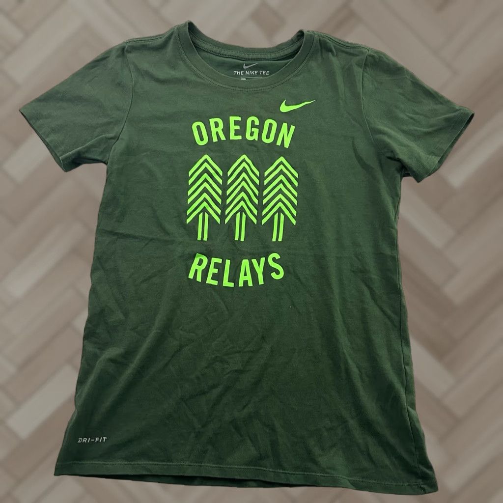 Nike Nike Short Sleeve T-Shirt Athletic Fit Men's XS Green Oregon Relays Size US XS / EU 42 / 0 - 1 Thumbnail