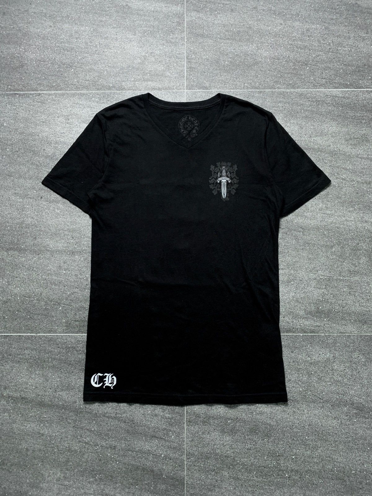 Chrome Hearts Dagger Floral V Neck tee Size US M / EU 48-50 / 2 - 2 Thumbnail
