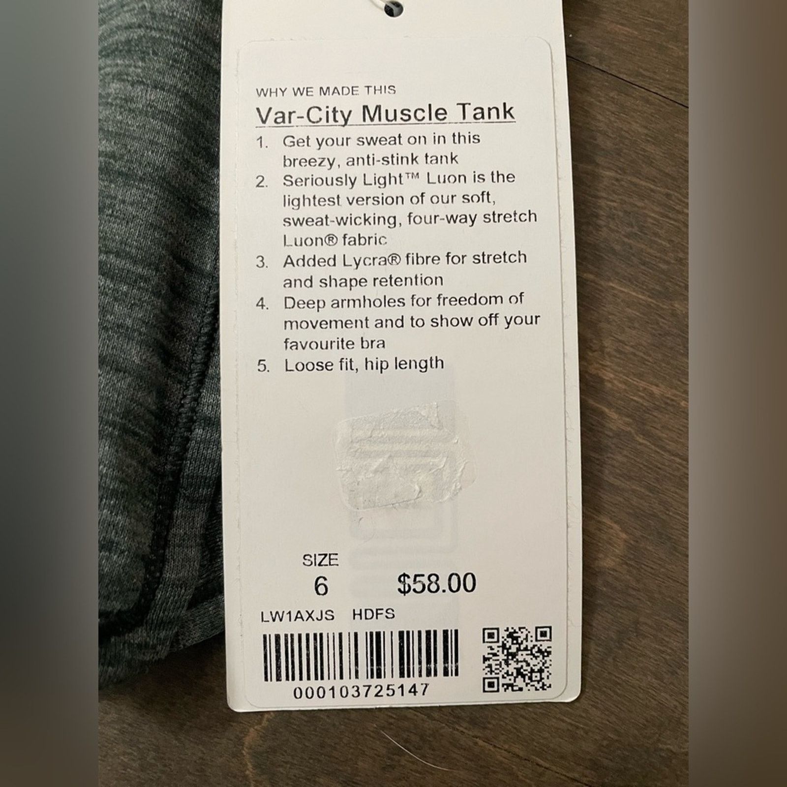 Lululemon Lululemon Var-City Muscle Tank in heathered green - size 6 Size M / US 6-8 / IT 42-44 - 5 Thumbnail