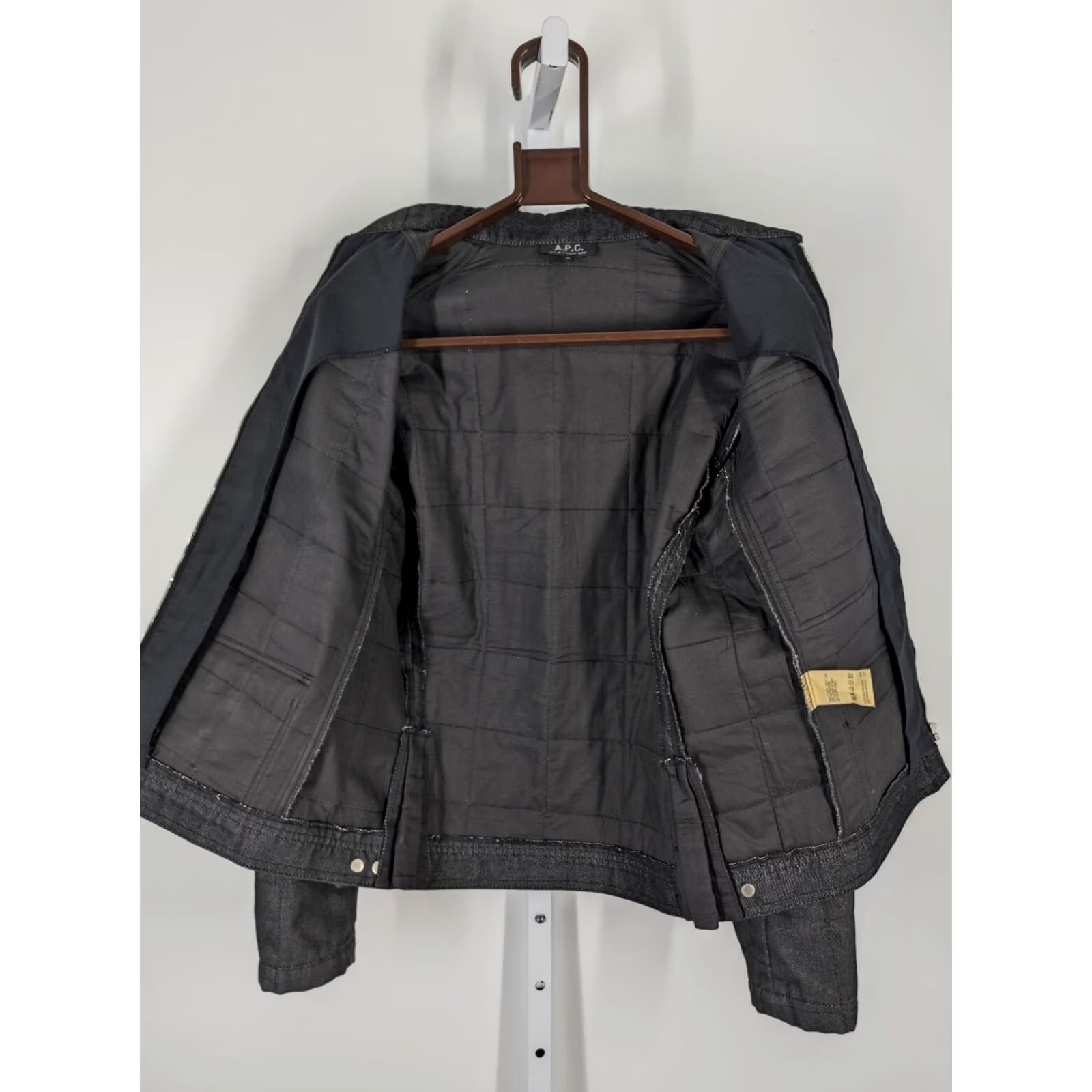 Denime VINTAGE APC Trucker Jacket Women M Indigo Denim Quilted Riri Zip France Size M / US 6-8 / IT 42-44 - 6 Thumbnail